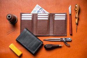handmade trifold wallet from J.h.leather