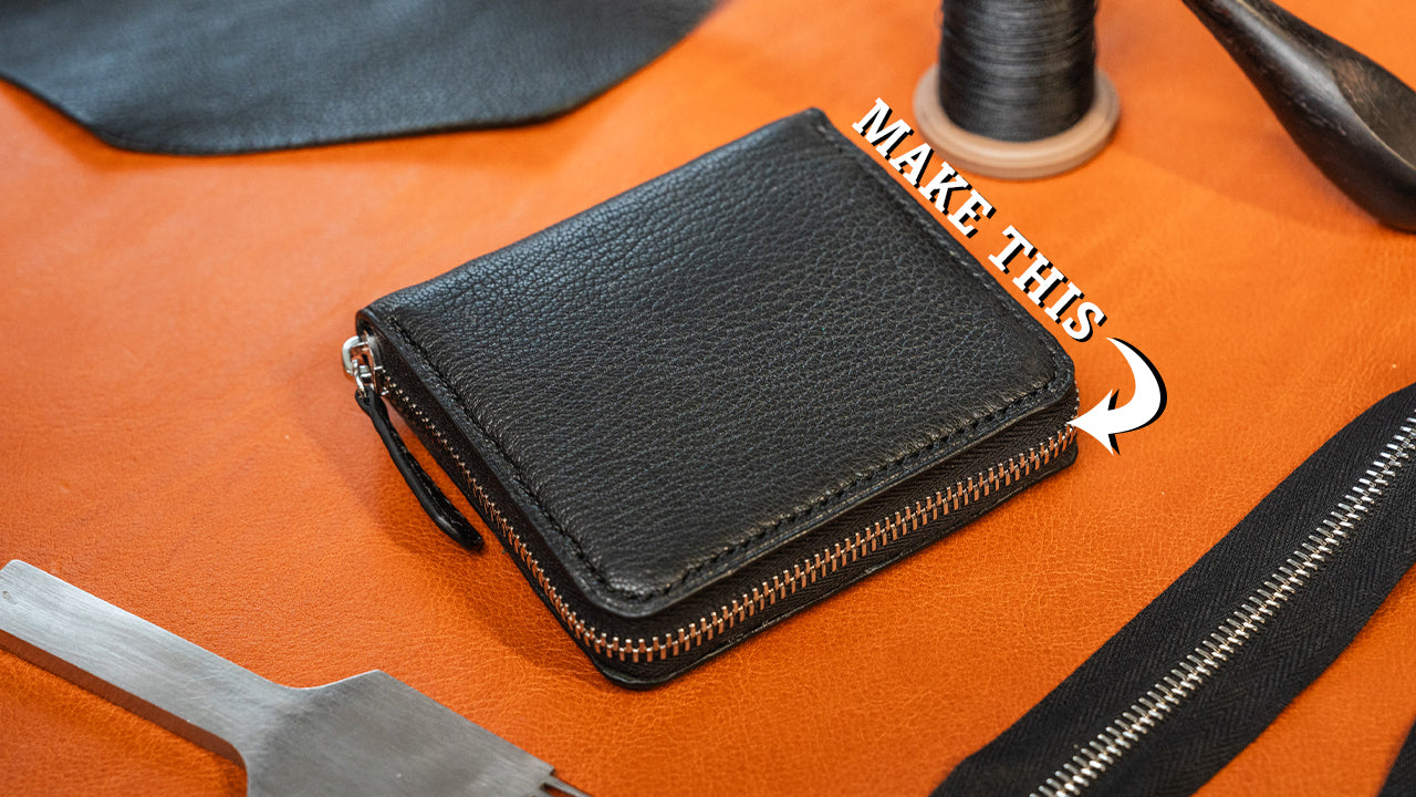 Make your own Zipped Wallet // leathercraft make along tutorial