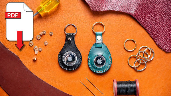 Leather AirTag Key Chains, made with J.H.leather PDF Patterns
