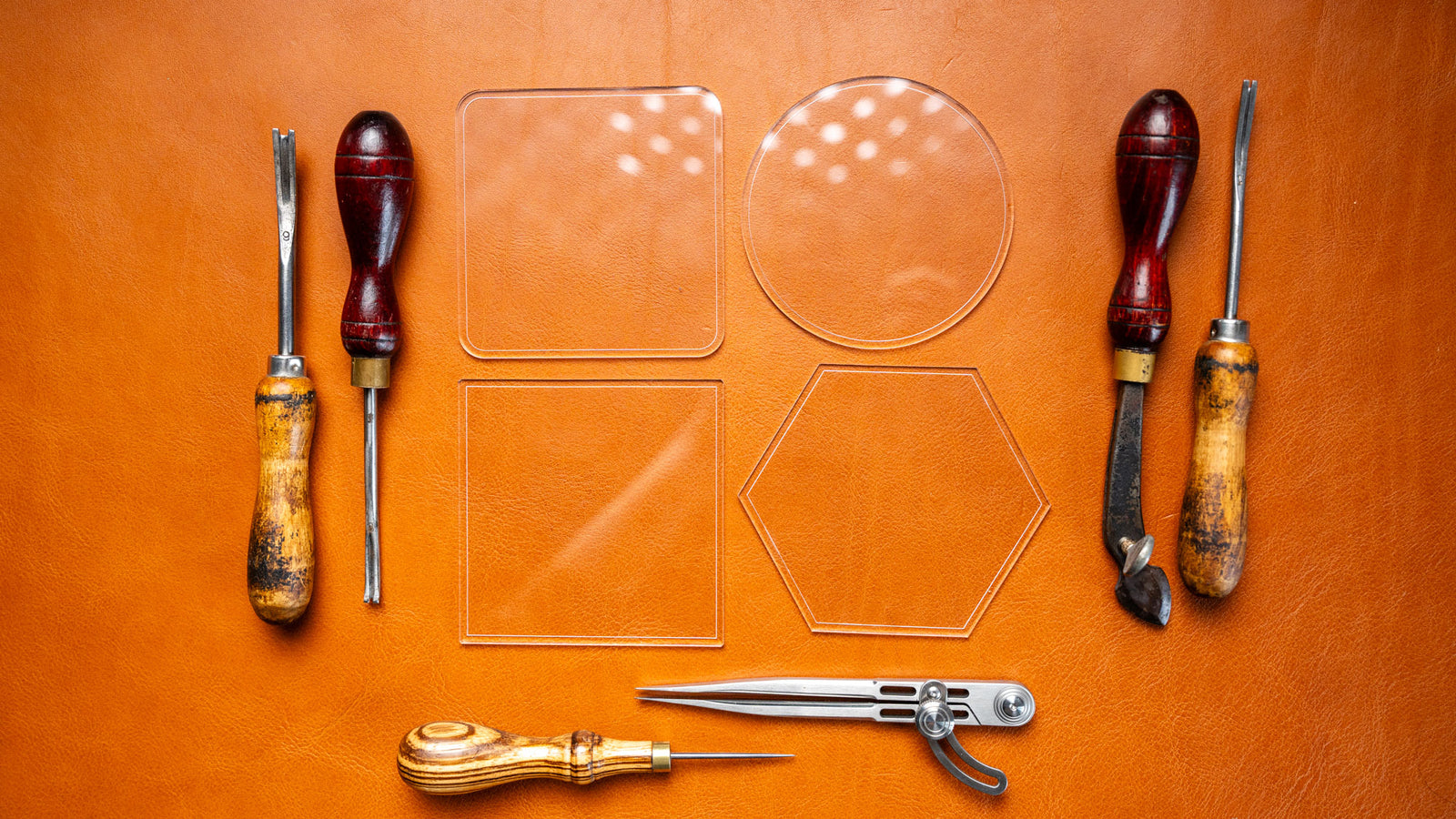 Leather Coaster Acrylic Templates from J.H. Leather