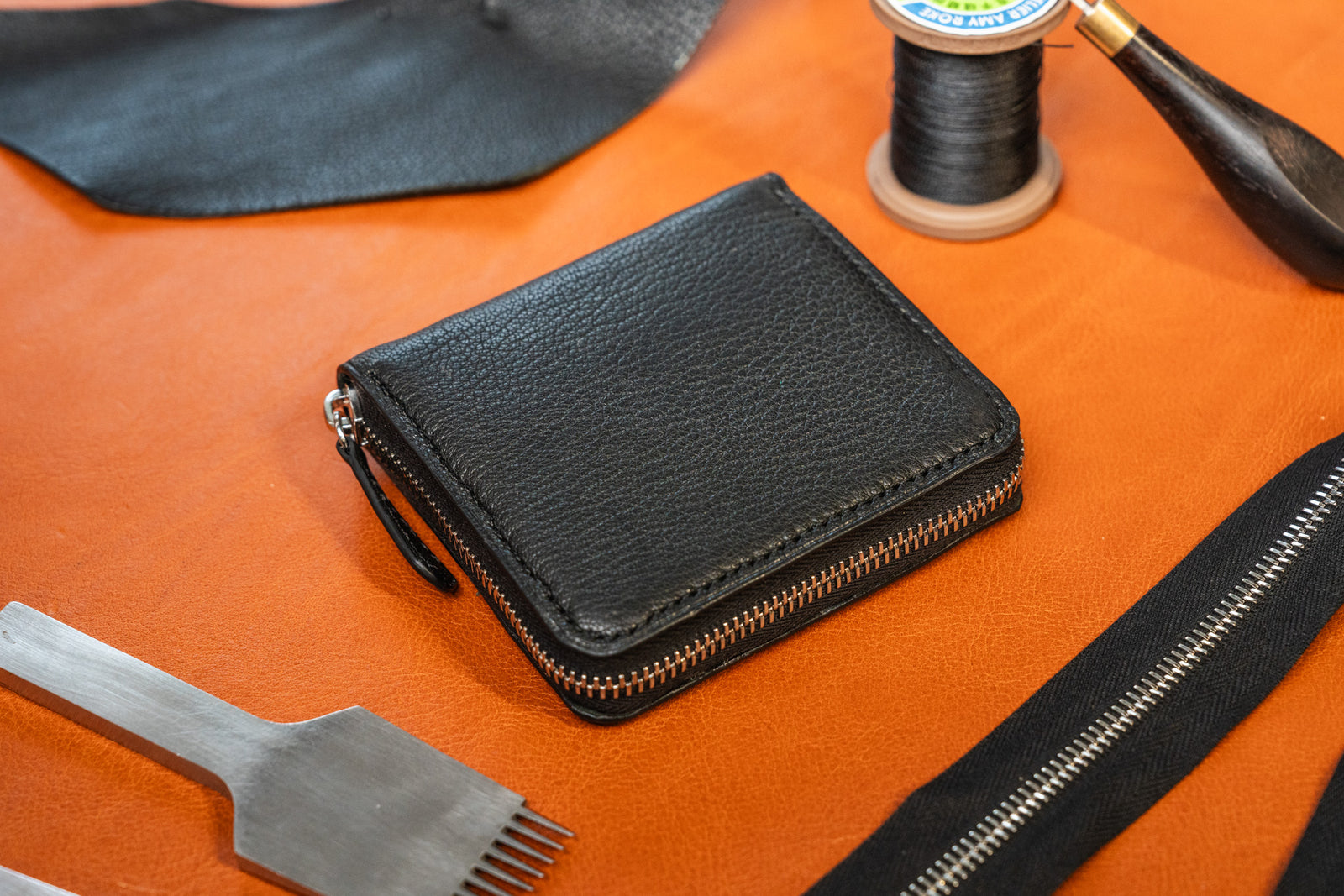 Handmade zipped mini wallet