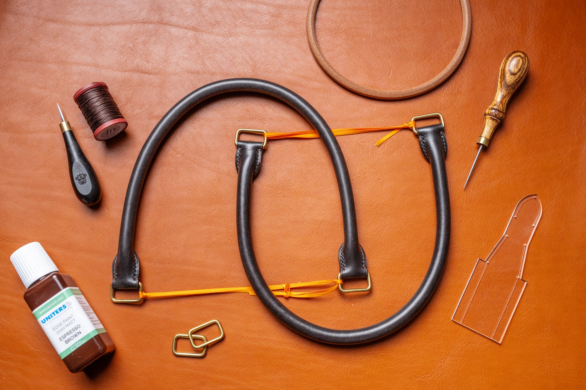 Rolled Leather Handle - Acrylic Template - J.H. Leather