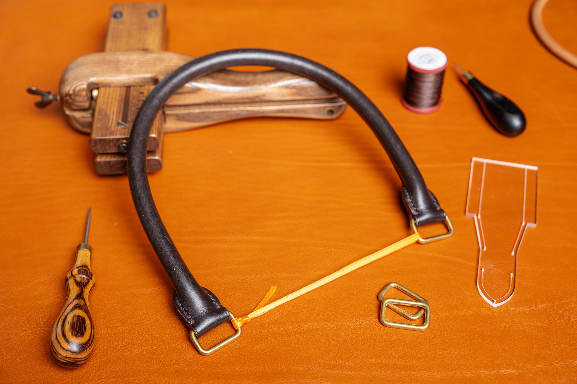 Rolled Leather Handle - Acrylic Template - J.H. Leather