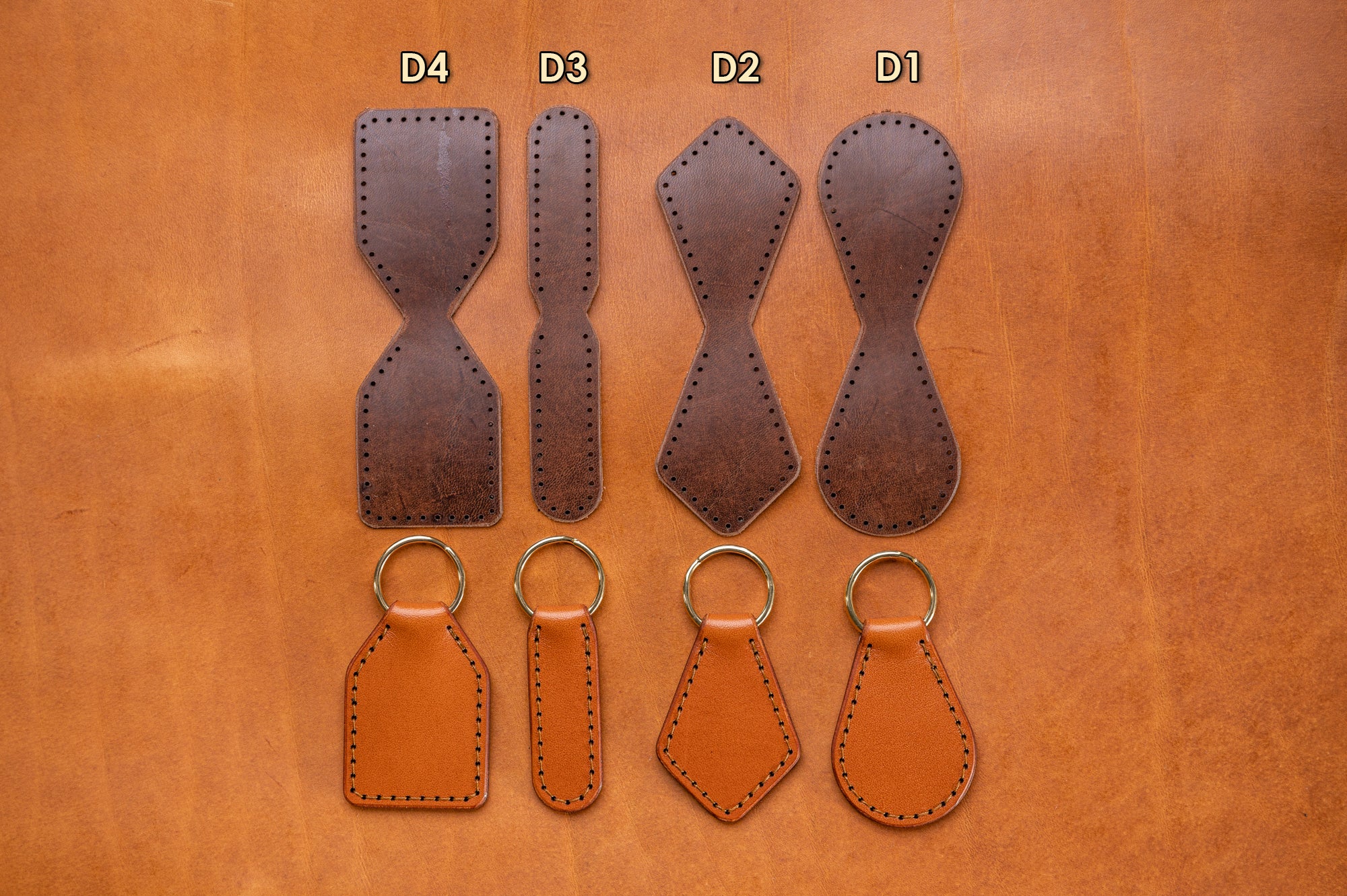 Thick quality Key fob 1/4 Leather Black , Brown , or Tan , Strong Key ring  and Dog Hook / Bacsew UK