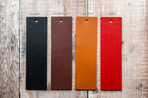 DIY Leathercraft kit leather colours, Black, Chestnut, Mid Tan and Red