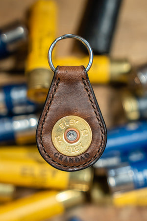 engraved shotgun keyring j.h.leather