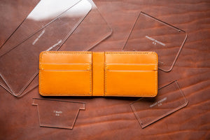 Beginner bifold wallet acylic template set from j.H.Leather