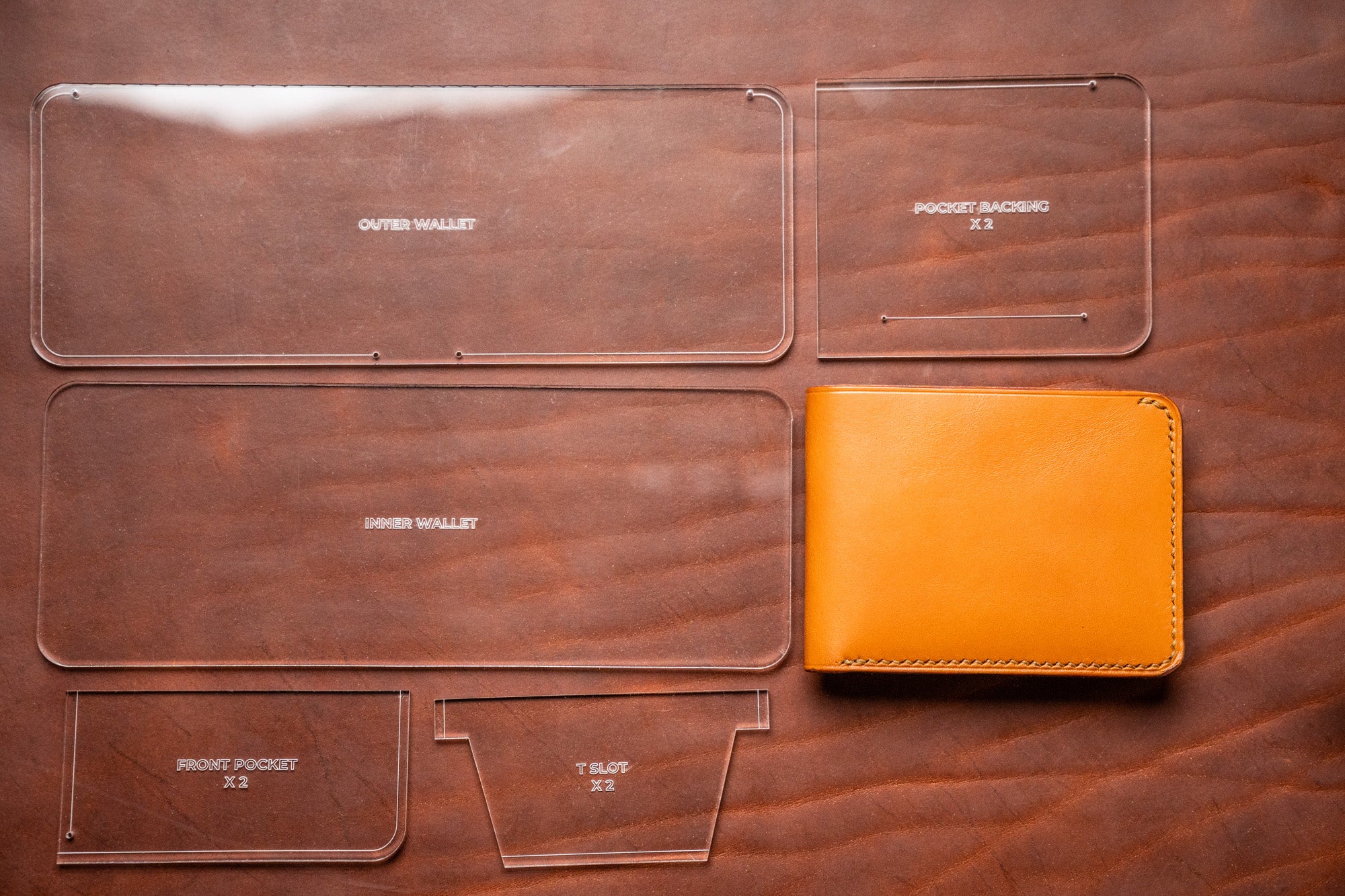 Beginner Bifold Wallet - Acrylic Template - J.H. Leather