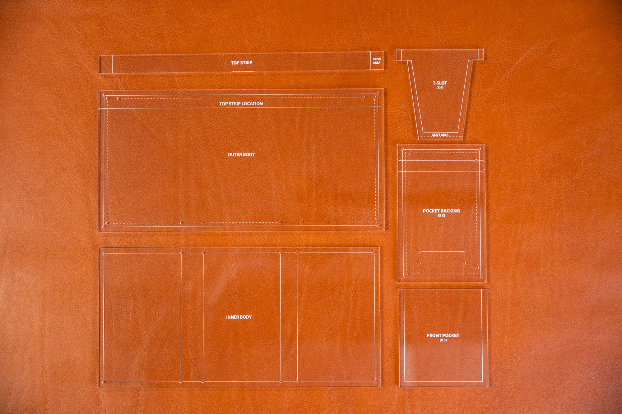 J.H.Leather trifold wallet acrylic template kit