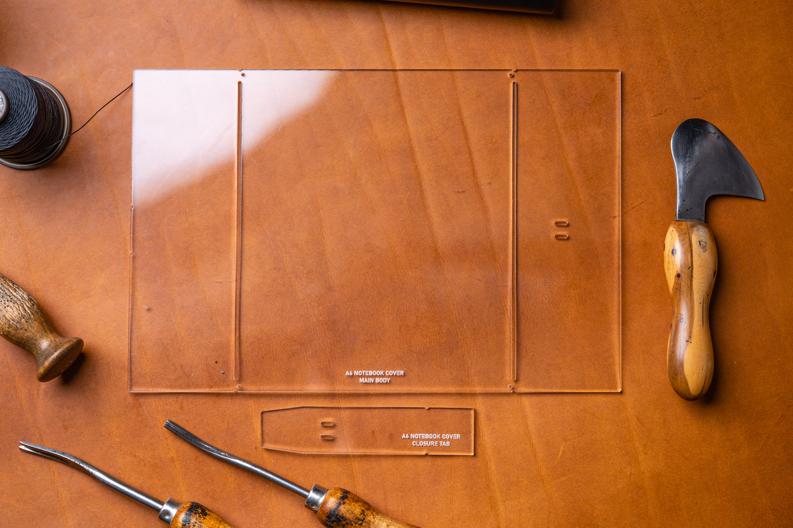 A6 notebook cover acrylic leather craft pattern pack by J.H.Leather