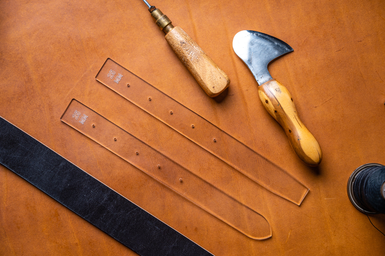 acrylic belt end templates, leathercraft patterns by J.H. Leather