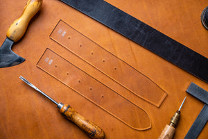 acrylic belt end templates, leathercraft patterns by J.H. Leather
