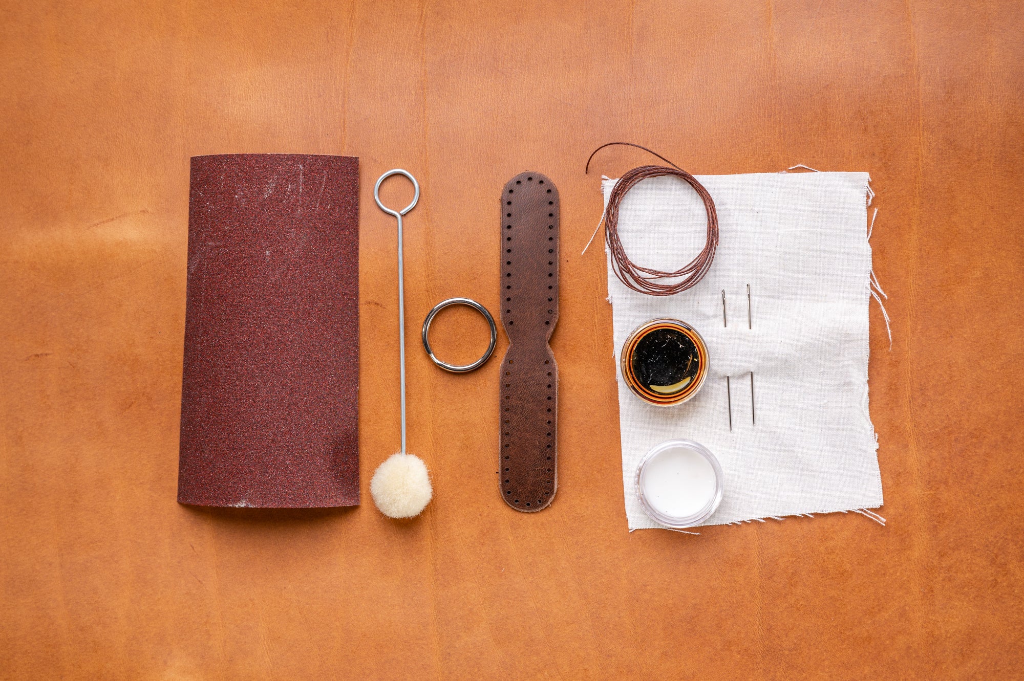 Premium leathercraft diy Kit- Key ring D3