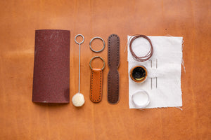 Premium leathercraft diy Kit- Key ring D3