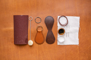 Premium leathercraft diy Kit- Key ring D1