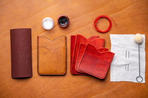 premium diy leathercraft kit - vertical card holder, made by you, DIY leathercraft