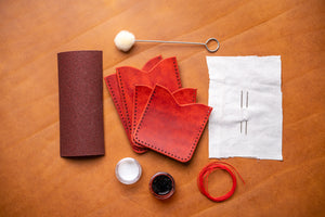 premium diy leathercraft kit - vertical card holder, made by you, DIY leathercraft