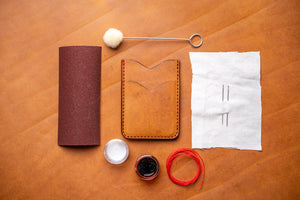 premium diy leathercraft kit - vertical card holder, made by you, DIY leathercraft