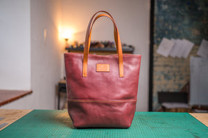 Handmade leather tote bag