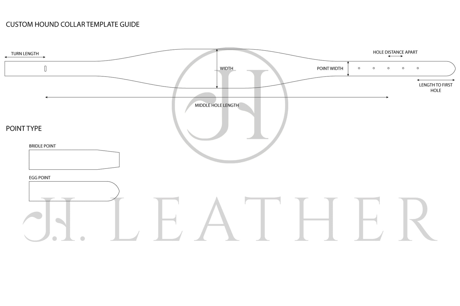 jhleather custom hound collar template