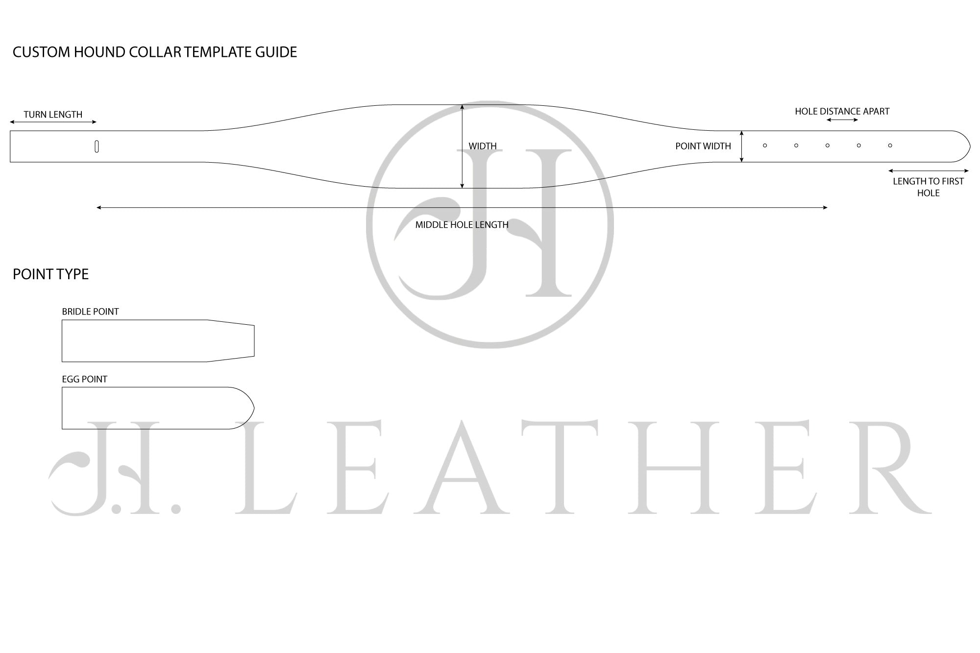 jhleather custom hound collar template